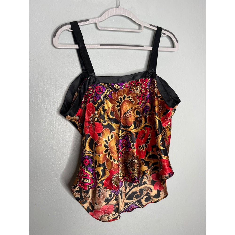 Vintage Y2K California dynasty silky colorful royal print tank - Picture 6 of 6